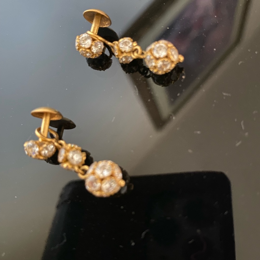 Soudi 21k authentic real yellow gold earrings